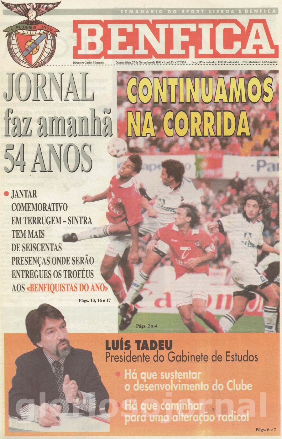 jornal o benfica 2824 1996-11-27